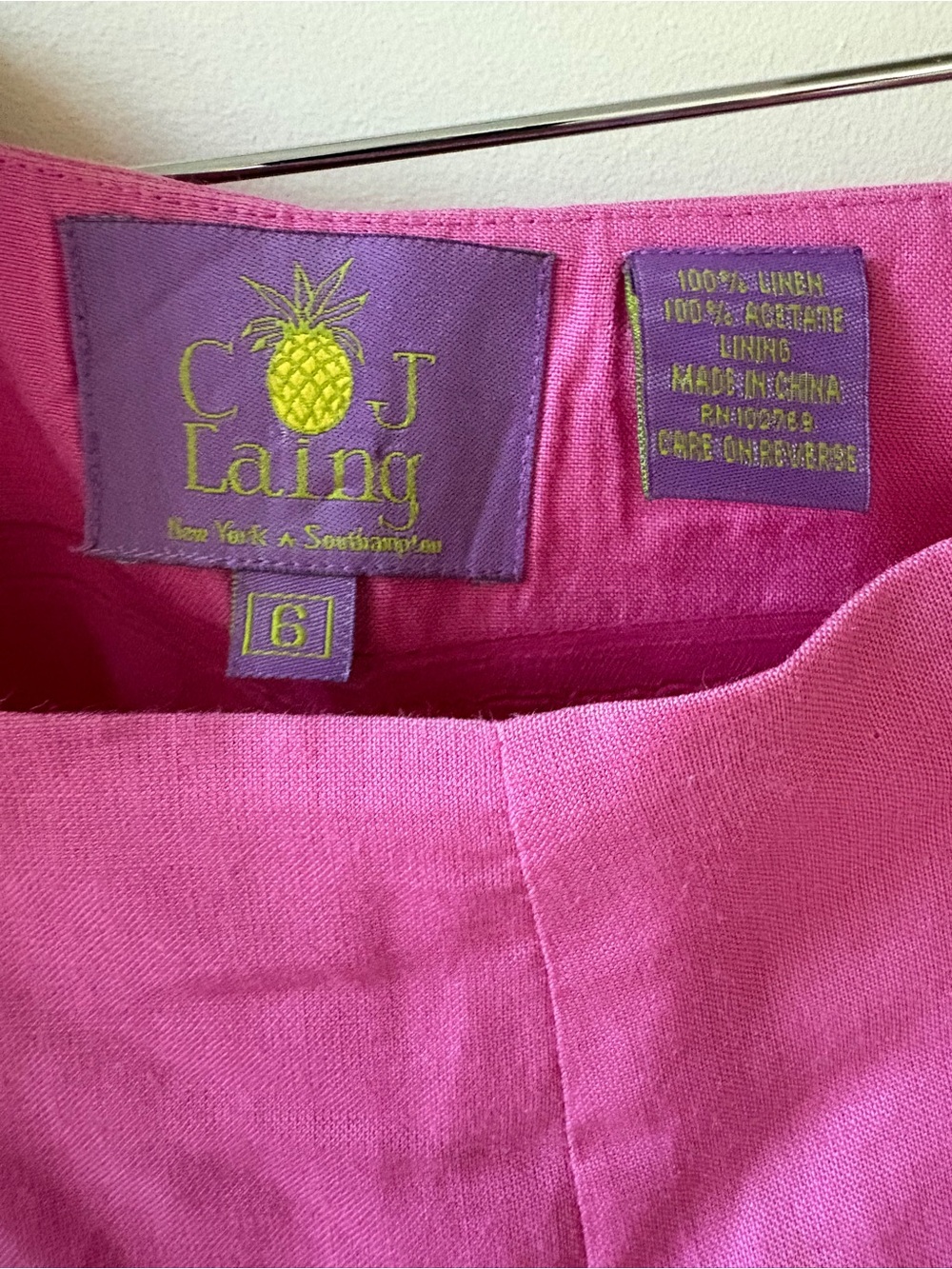 Linen Embroidered Palm-Print Cropped Pants - Picture 9 of 12